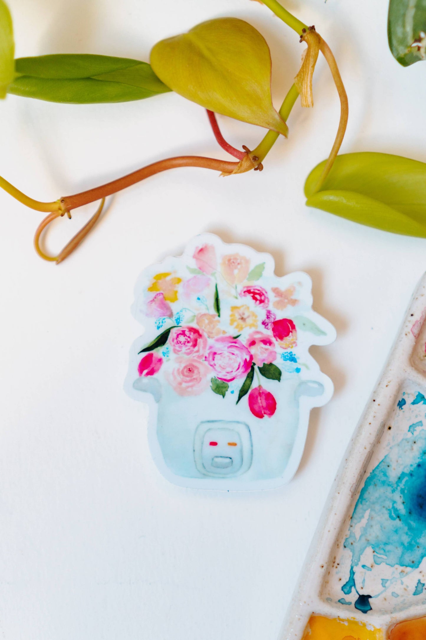 Rice Cooker Florals Sticker