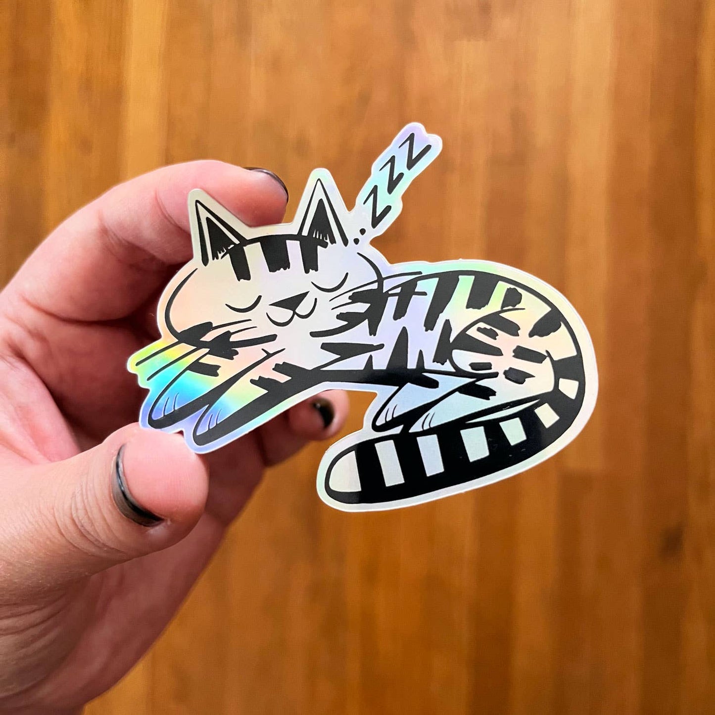 Cat Nap Holographic Vinyl Sticker