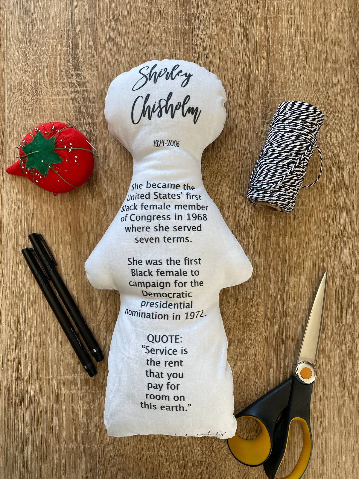 Shirley Chisholm DIY Doll Fabric