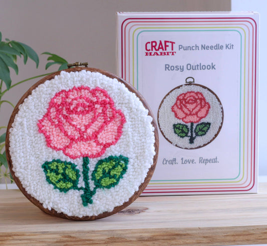 Rosy Outlook Punch Needle Kit