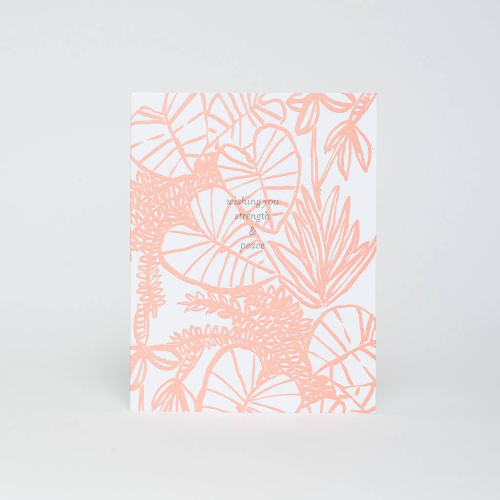 Strength & Peace Sympathy Letterpress Card by Egg Press