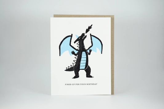 Fired Up Dragon Birthday Greeting Card