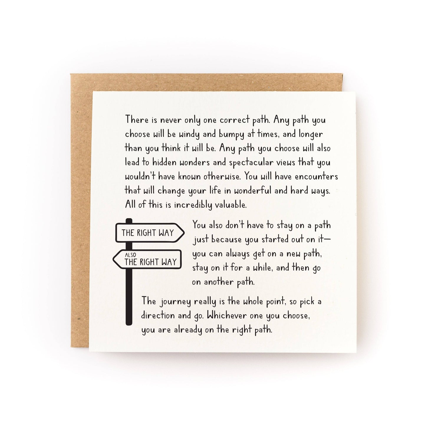 Whichever Path You Choose (It's The Right One) Letterpress Card