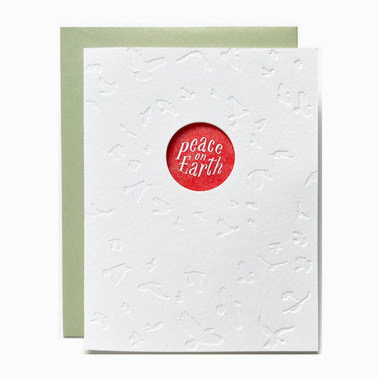 Peace on earth birds card