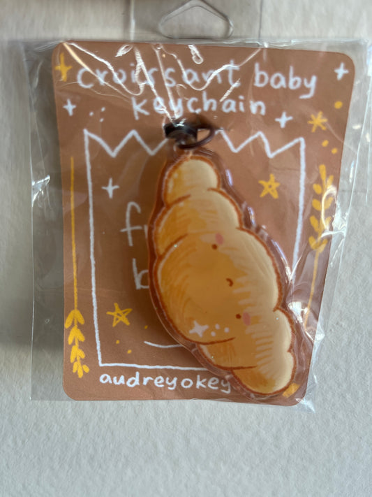 Croissant Baby Keychain