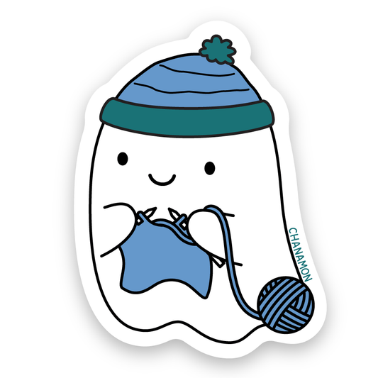 Knitting Ghost Sticker