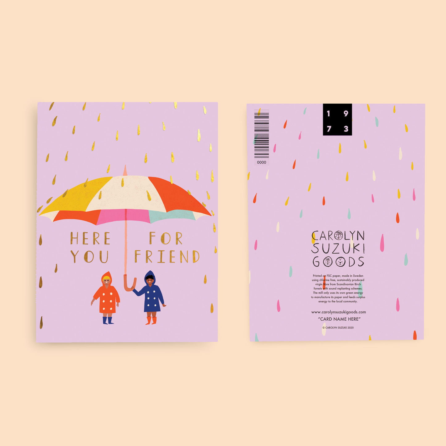 RAINDROPS - Sympathy Card