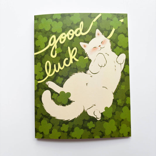 Good Luck Cat A2 Greeting Card