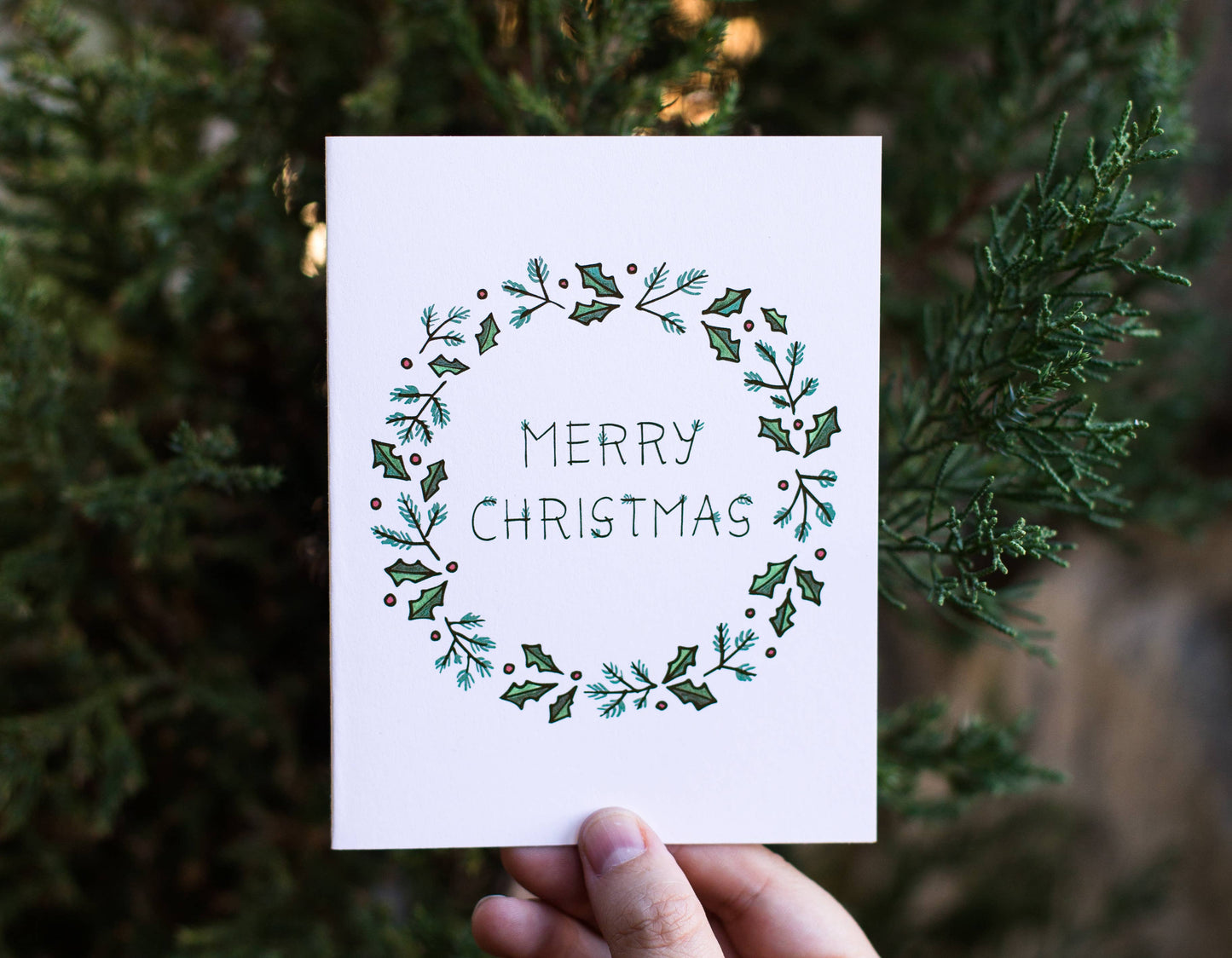 Merry Christmas Wreath | Holiday & Christmas Card