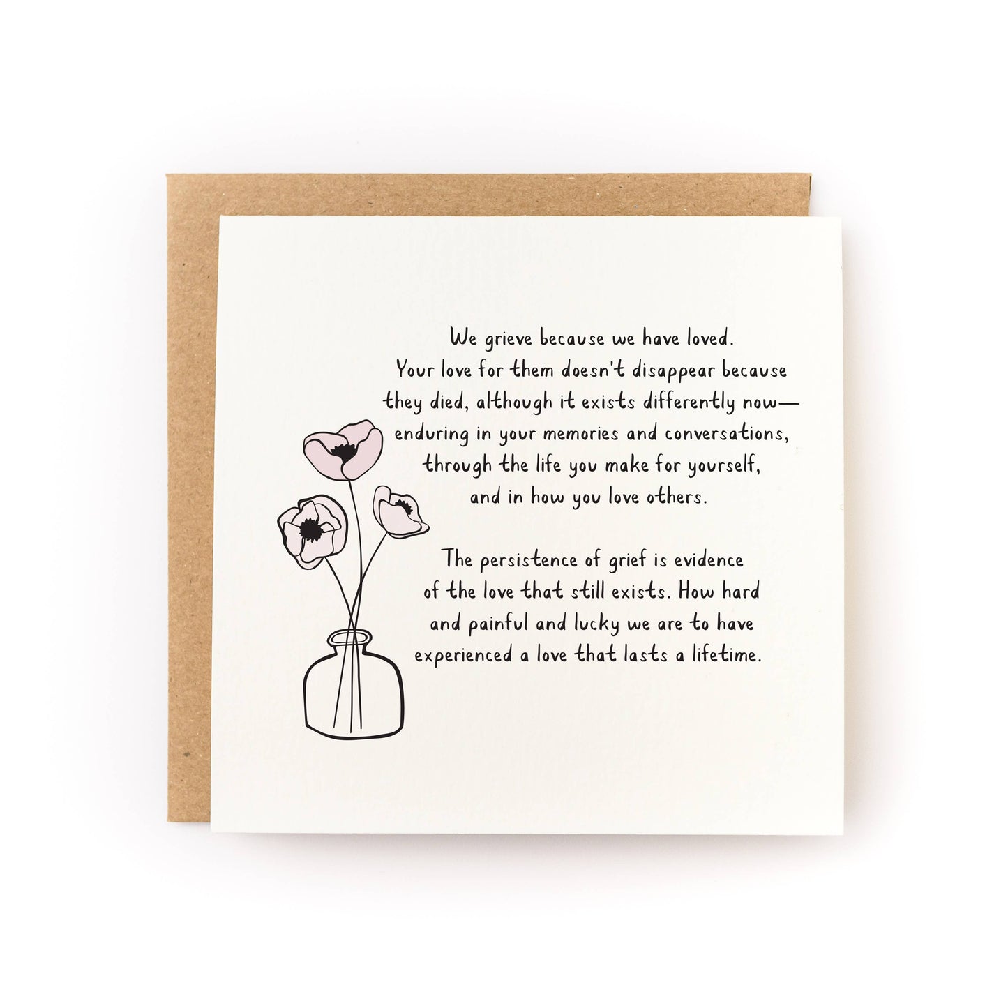 Grief is Love Flower Sympathy Card