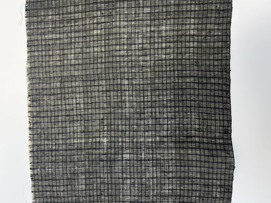 Vintage Silk Black and Brown Basketweave Pattern - Large Piece #1