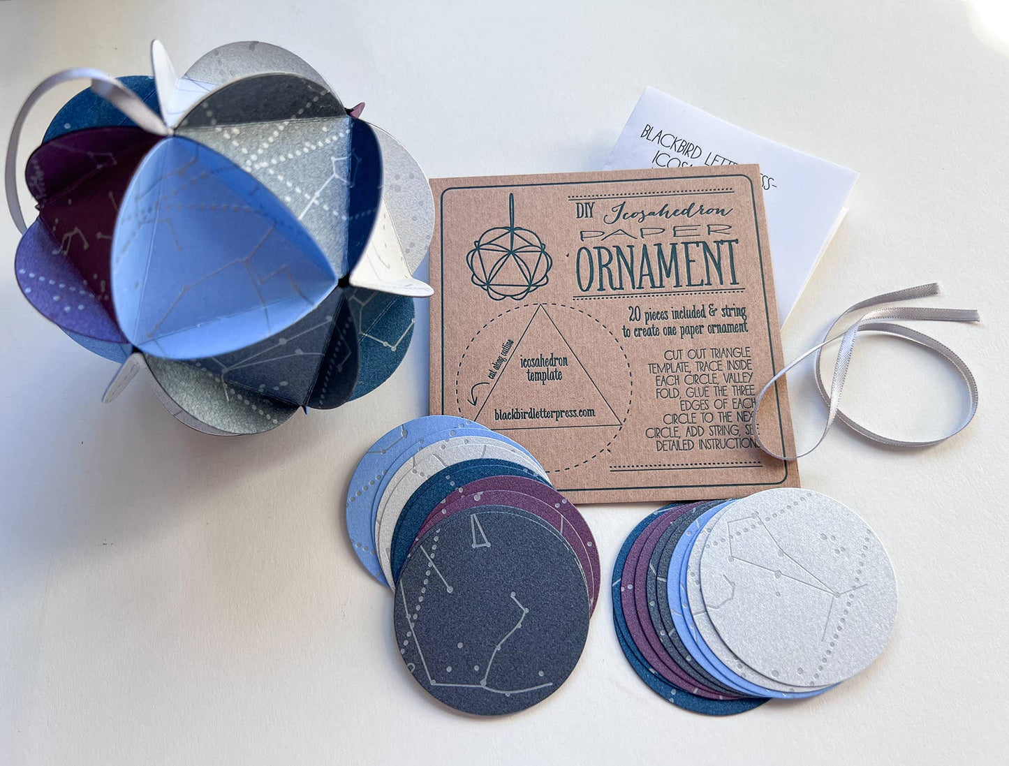 Icosahedron DIY ornament kit