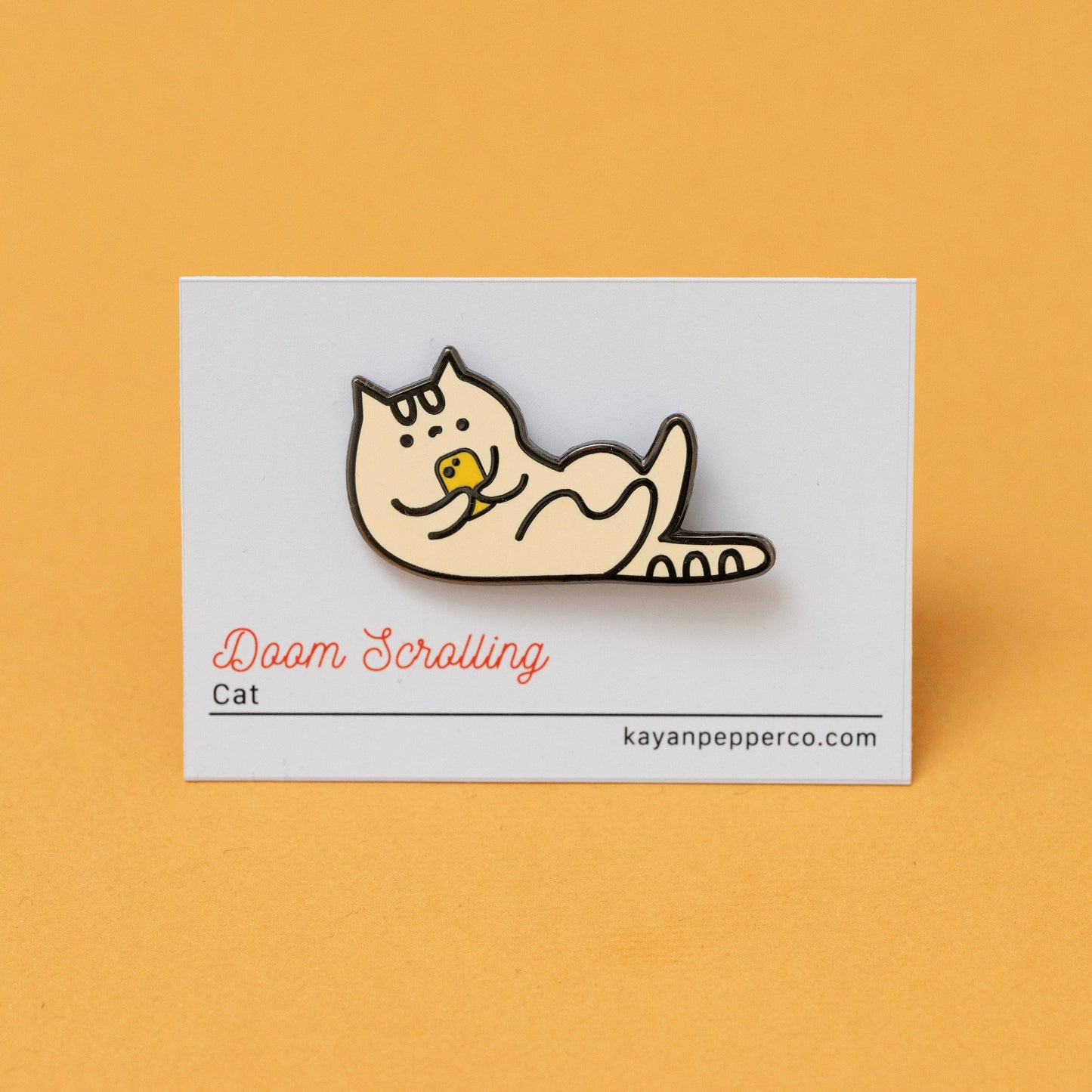 Doom Scrolling Cat Hard Enamel Pin