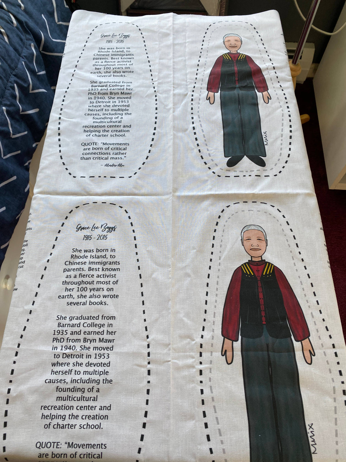 Grace Lee Boggs DIY Doll Fabric