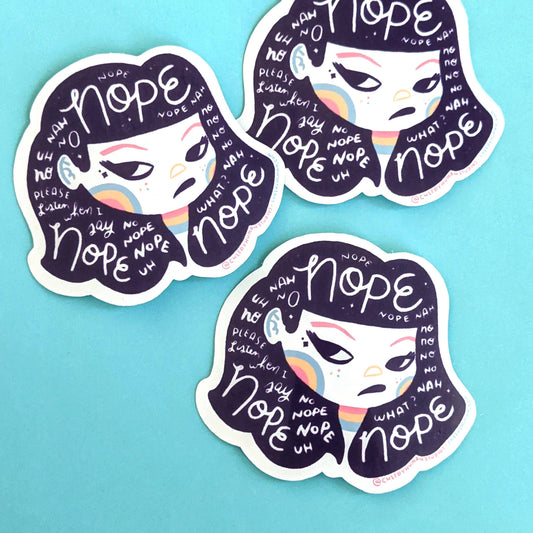 Hair Emotions: Nope - Handmade Vinyl Sticker