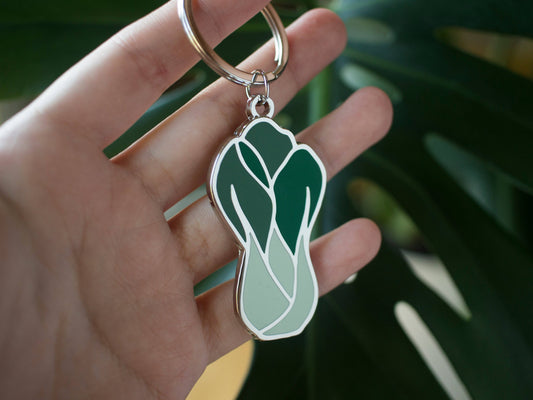 Bok Choy Metal Keychain