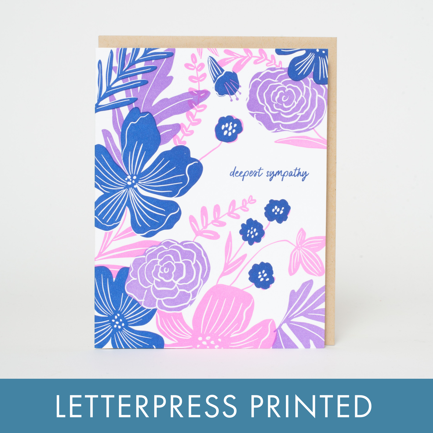 Sympathy Flowers Letterpress Greeting Card by Hello!Lucky