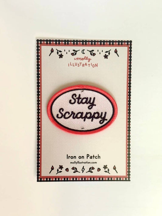 Stay Scrappy Vintage Style Embroidered Iron On Patch