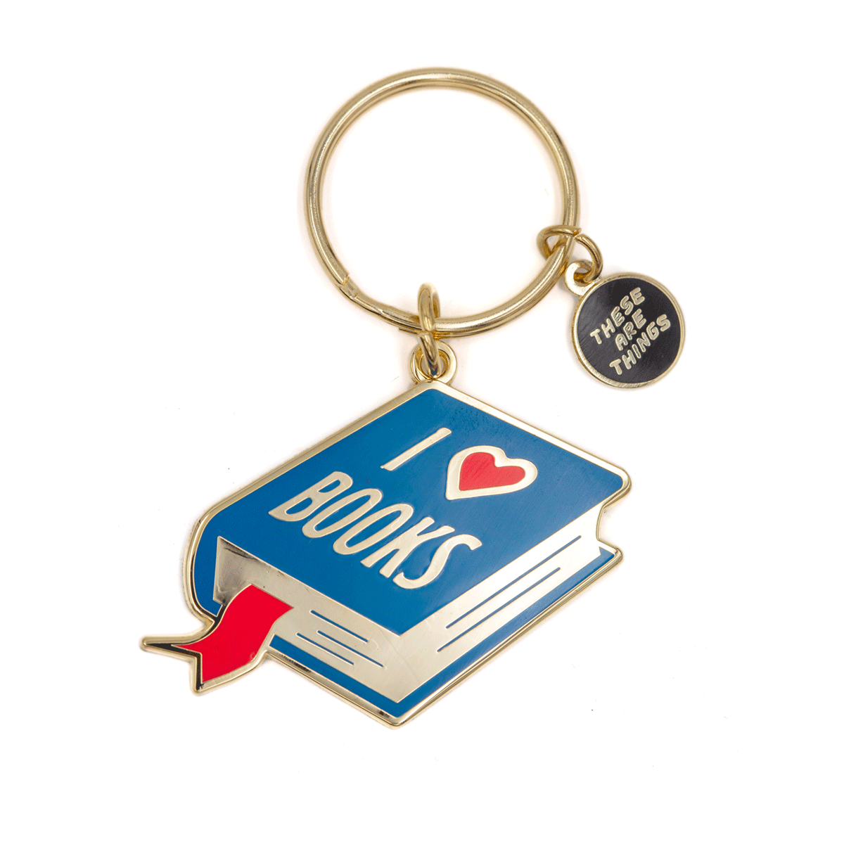 I Heart Books Enamel Keychain