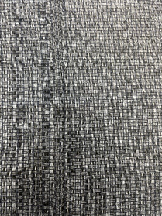 Vintage Silk Black and Brown Basketweave Pattern - Large Piece #2