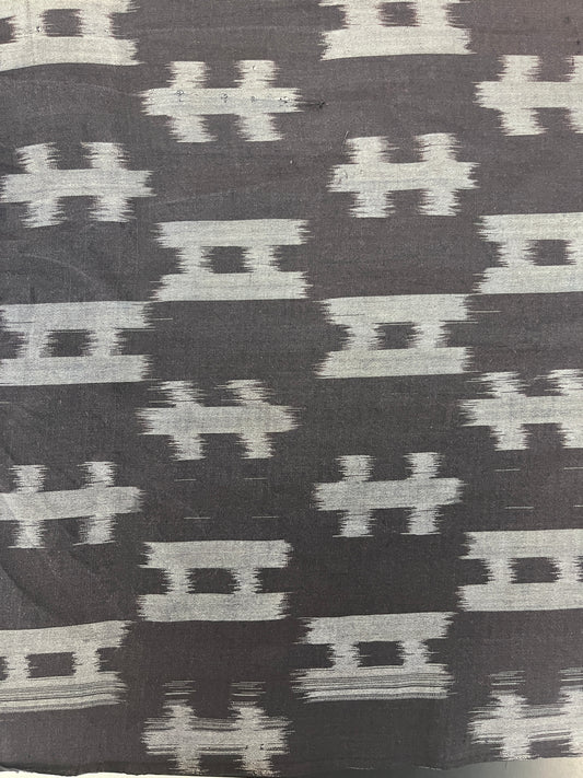 Vintage Kasuri Black Fabric Medium Pattern #1