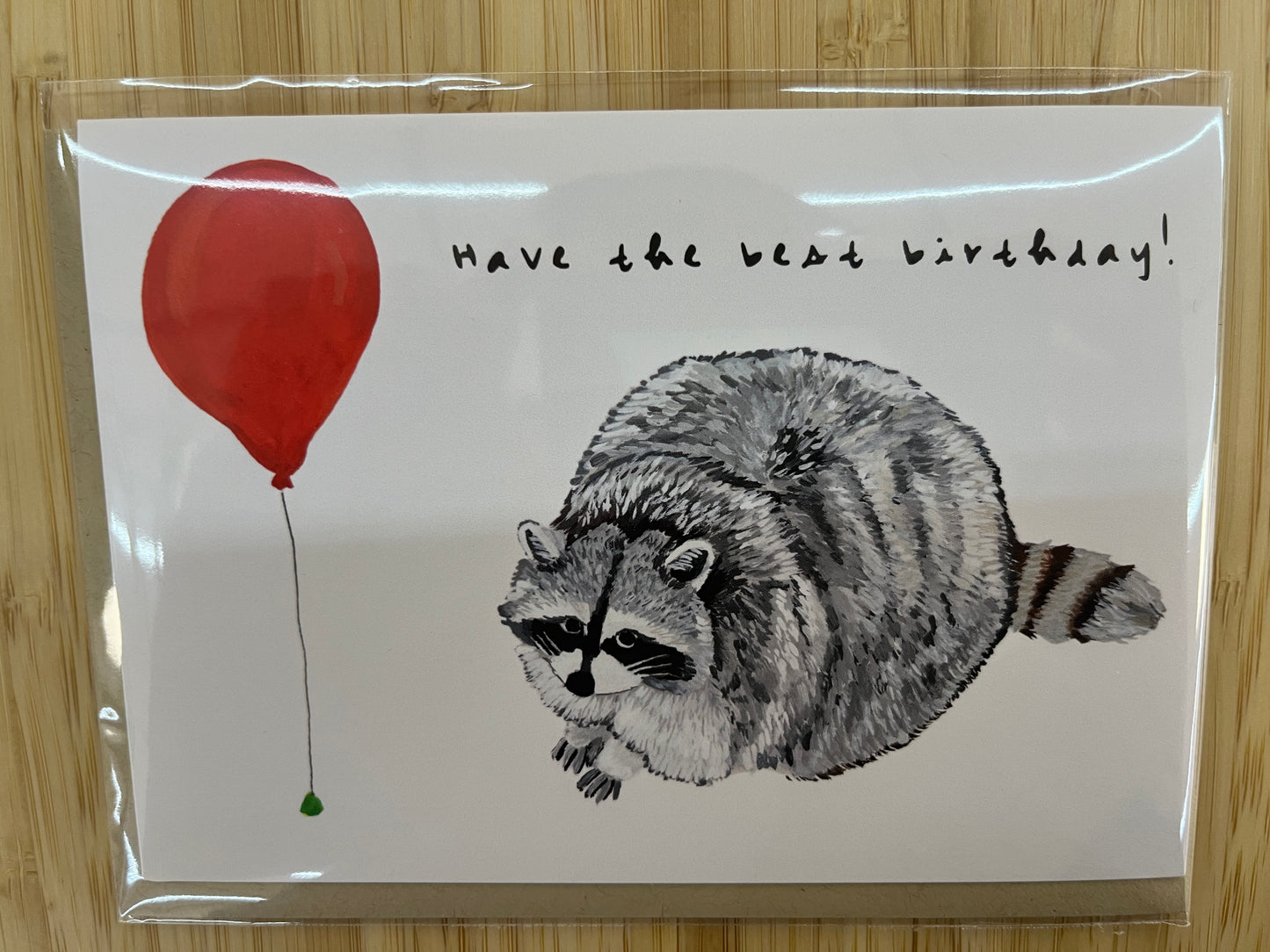 Raccoon birthday card