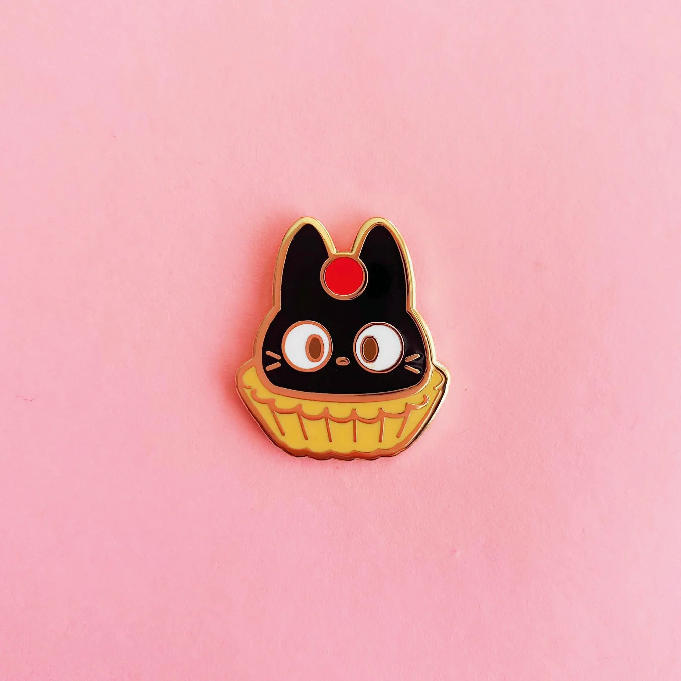 Black Cat Tart Enamel Pin
