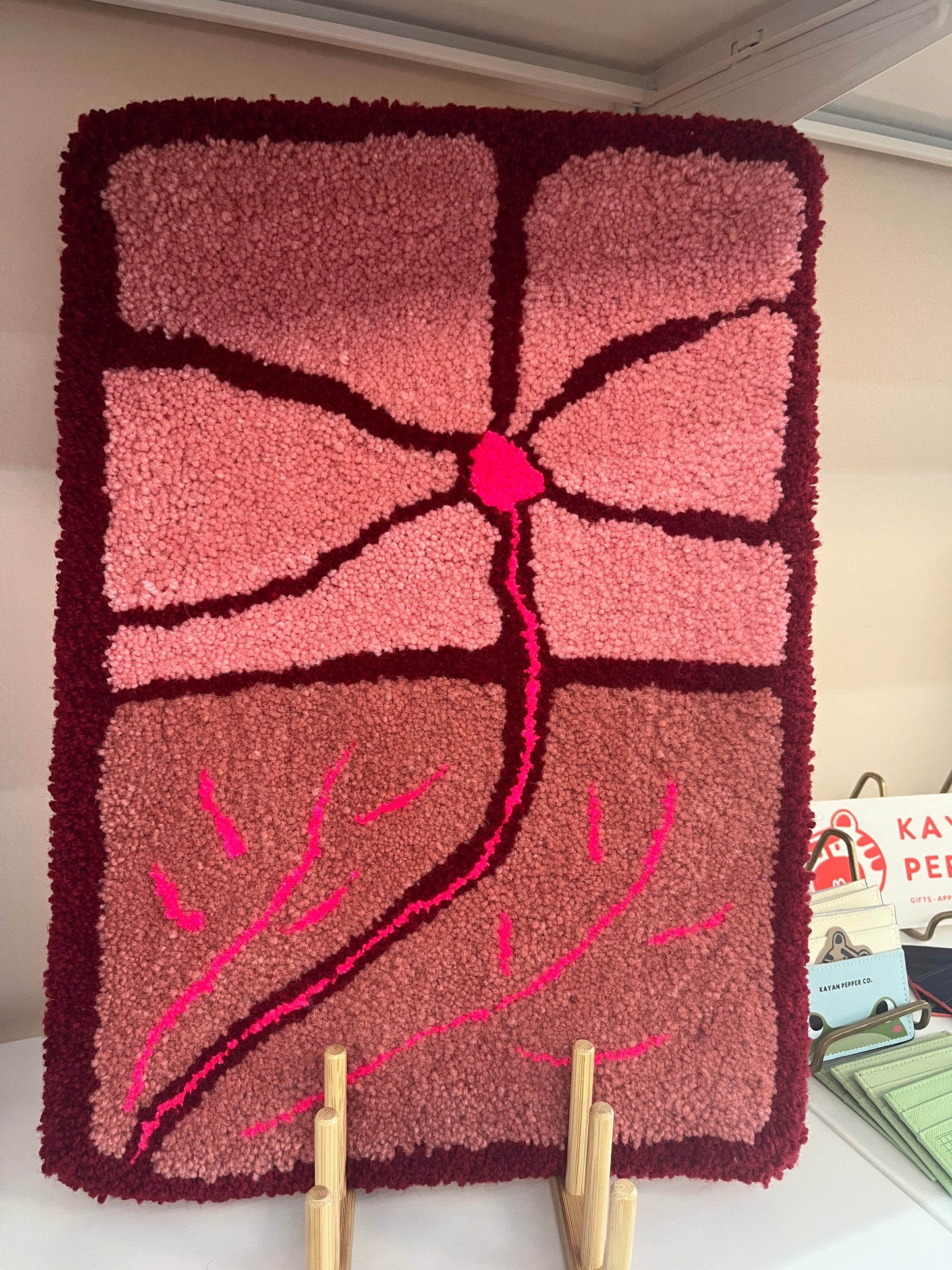 Tufted Artwork - Pink Flower