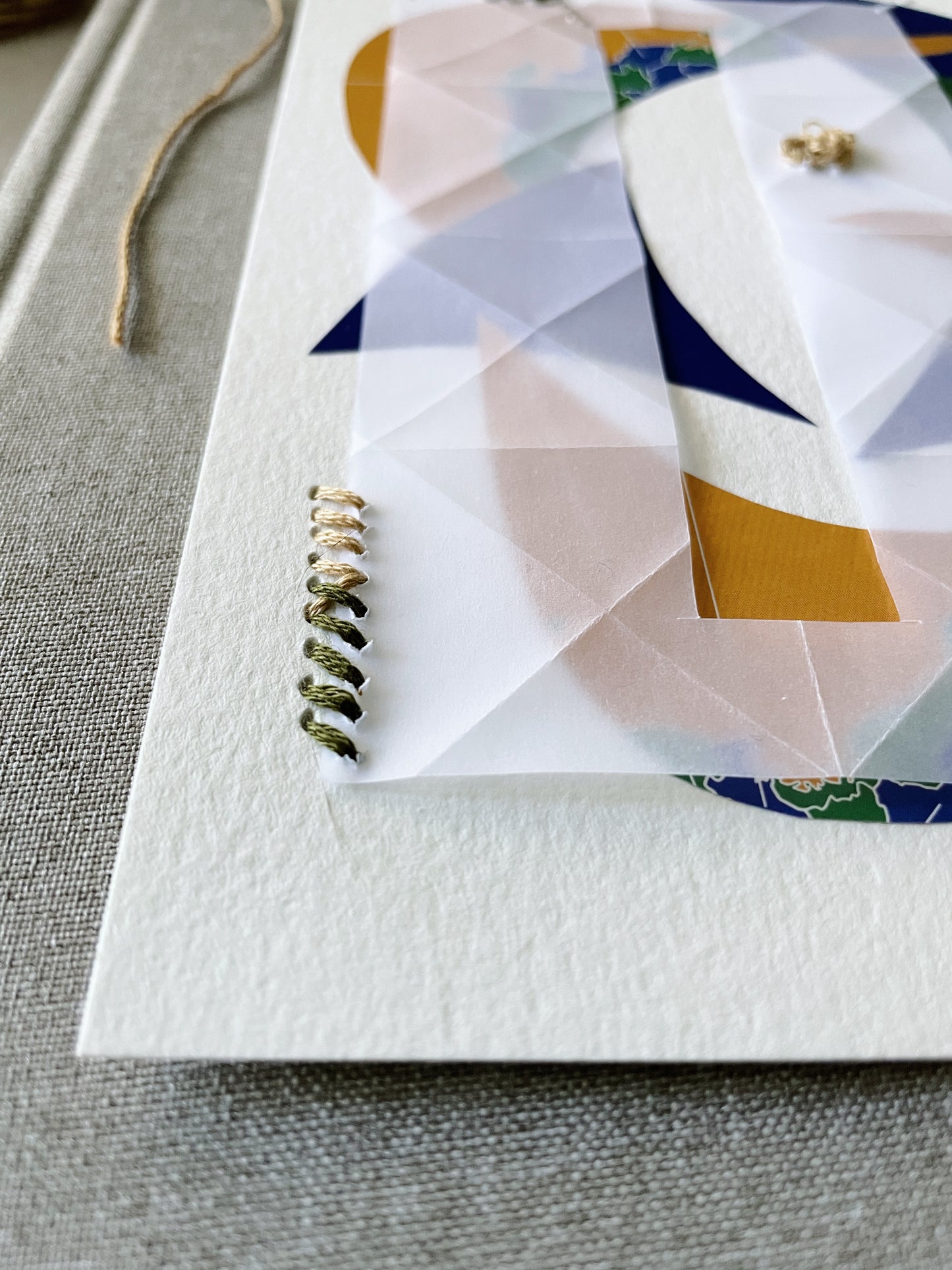 Hand-Stitched Mixed Media Collage - 9/27
