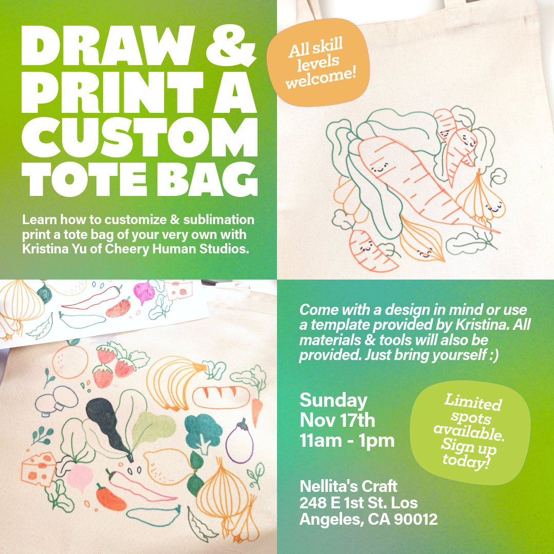 Draw + Print Your Own Tote Bag 11/17