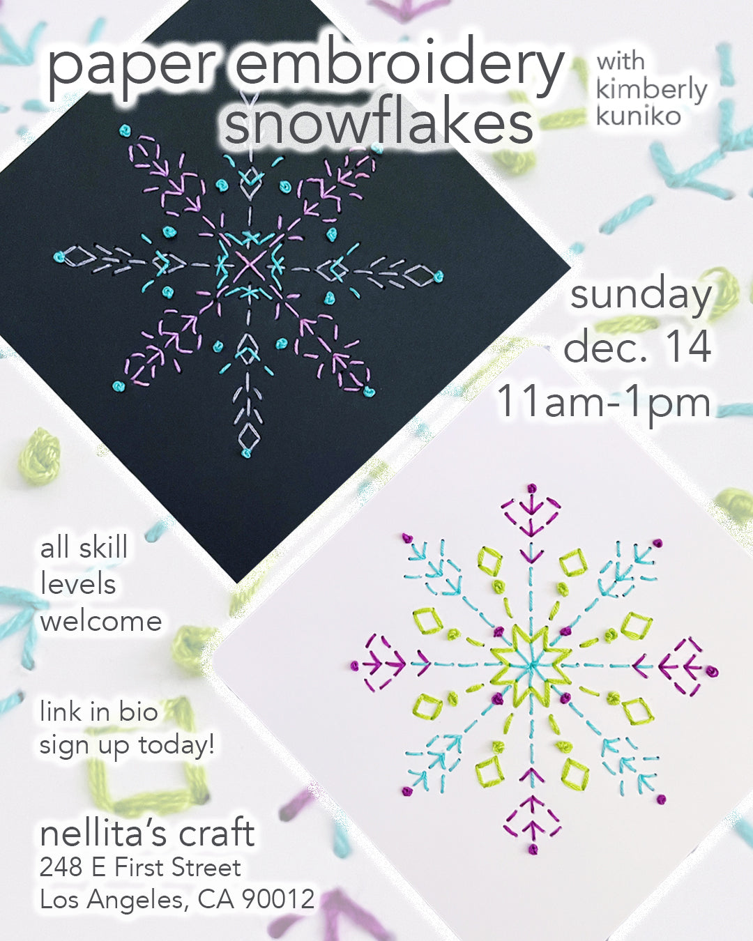Paper Embroidery Snowflakes - 12/14