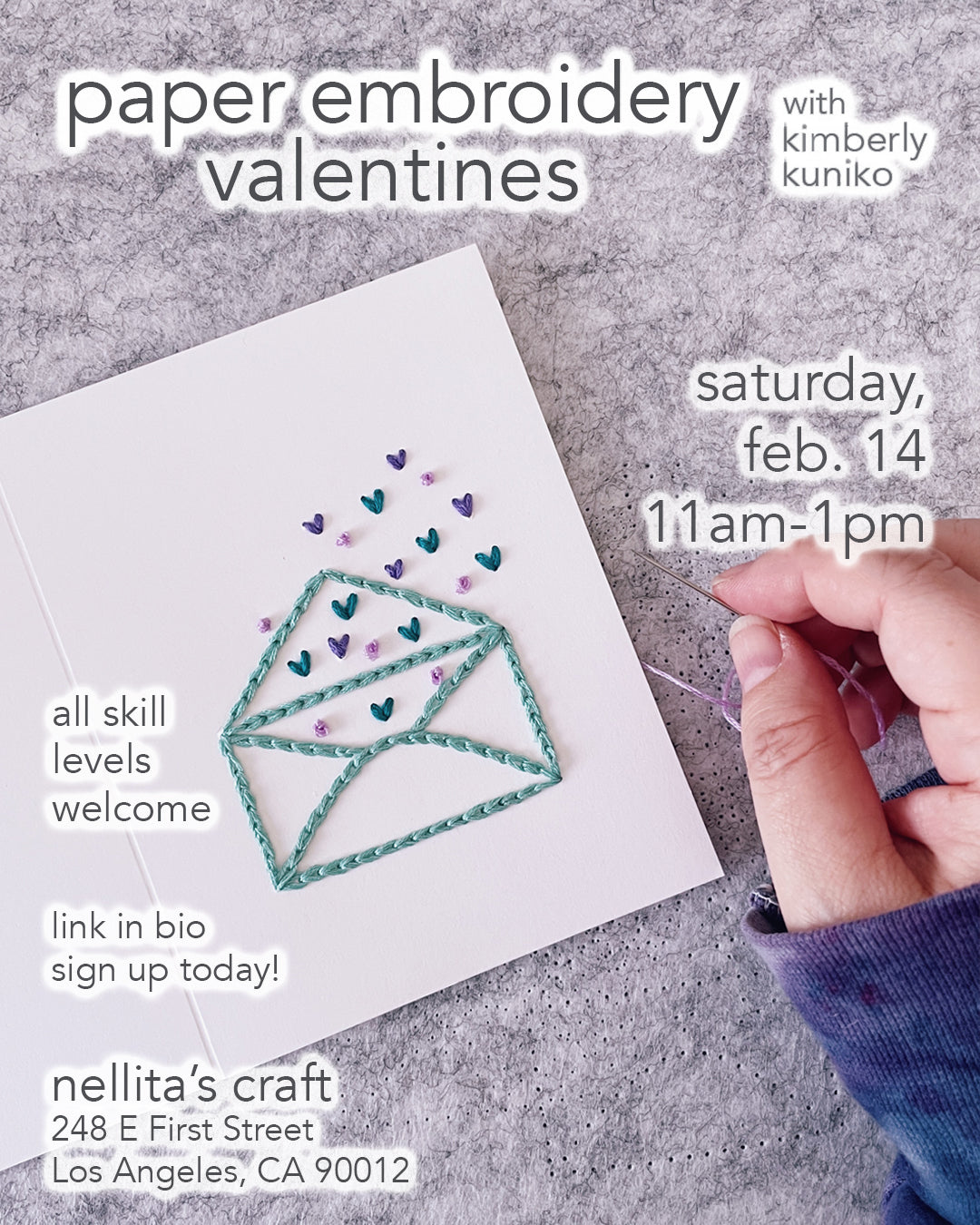 Paper Embroidery Valentine - 2/14