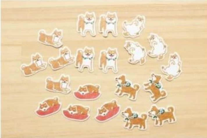 Washi flake stickers - Shiba Inu