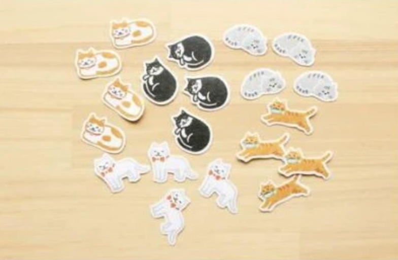 Washi flake stickers - Cats