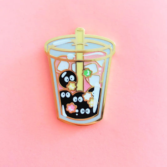 Soot Boba Drink Enamel Pin