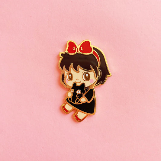 Witch and Cat Enamel Pin