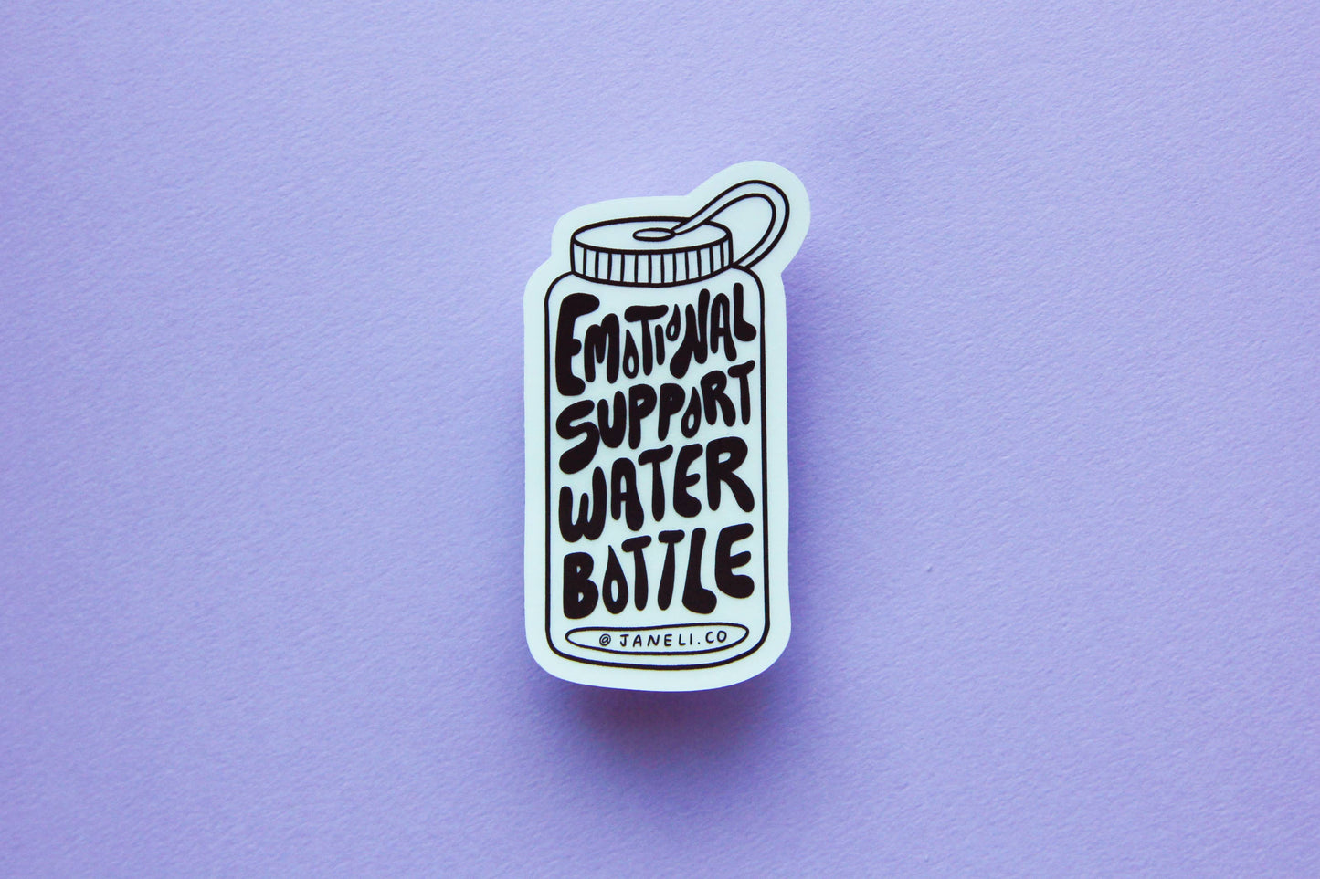 Emotional Support Water Bottle Sticker (Clear)