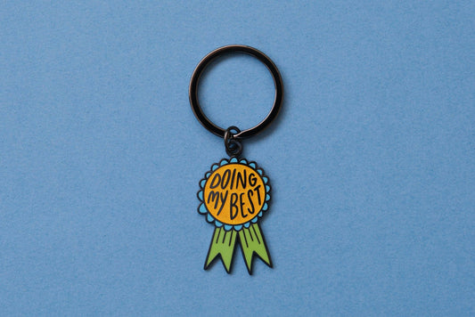 Doing My Best Enamel Keychain