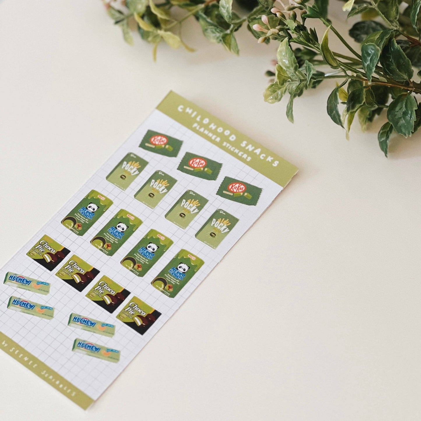 Green Childhood Snacks Sticker Sheet