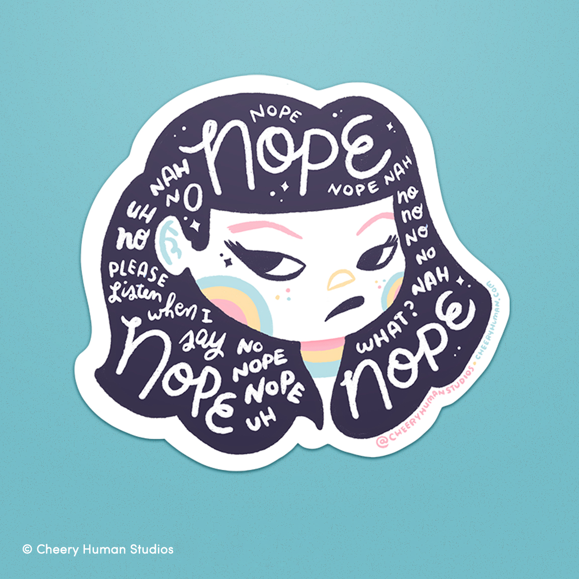 Hair Emotions: Nope - Handmade Vinyl Sticker