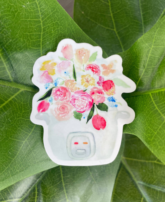 Rice Cooker Florals Sticker