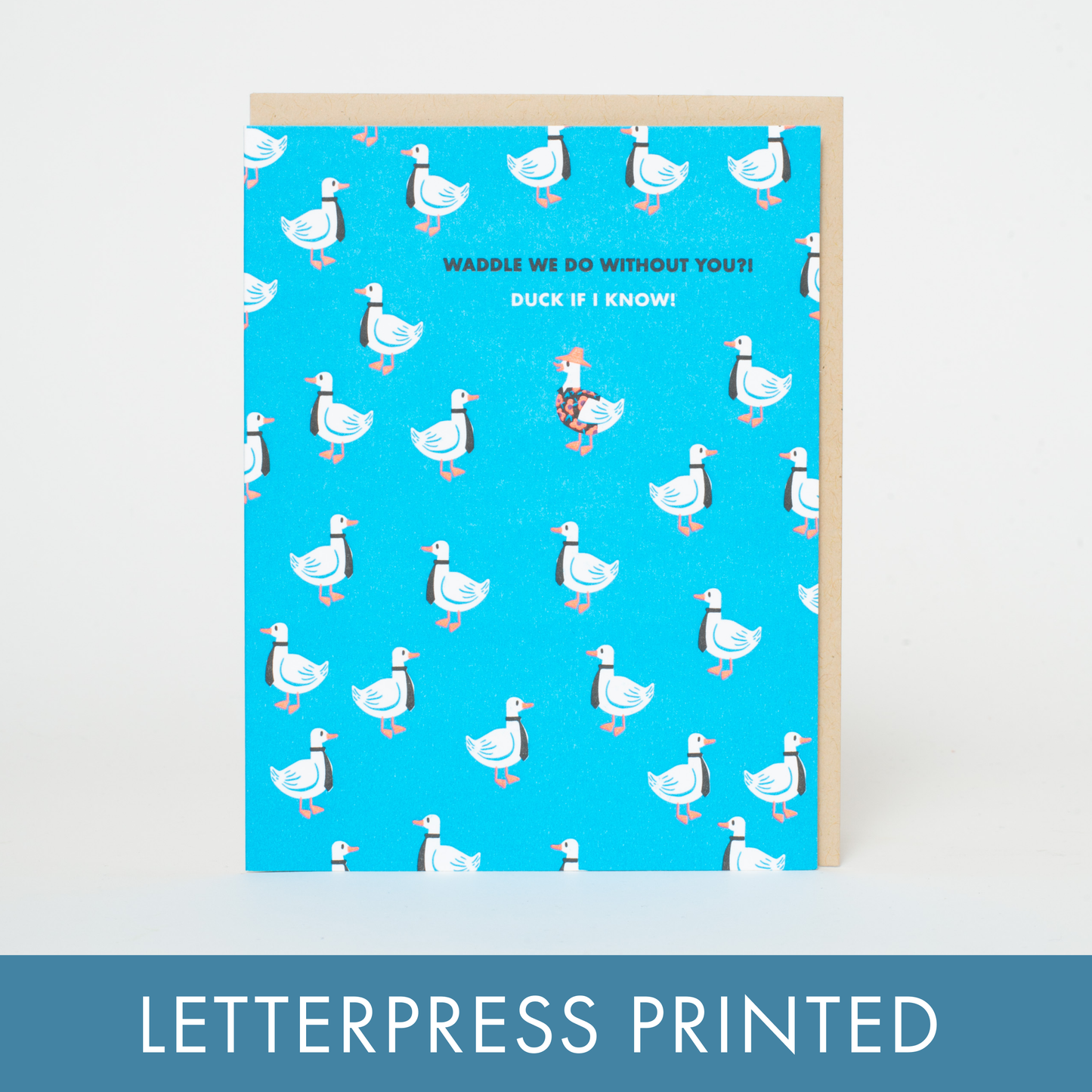 Duck Retirement Punny Letterpress Greeting Card by Hello!Lucky