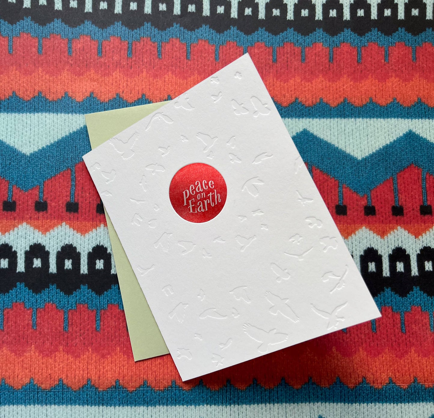 Peace on earth birds card