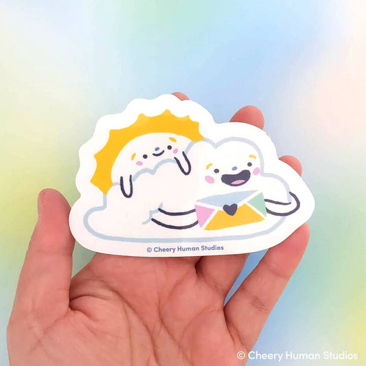 Sun & Cloud Love Mail | Handmade Vinyl Sticker