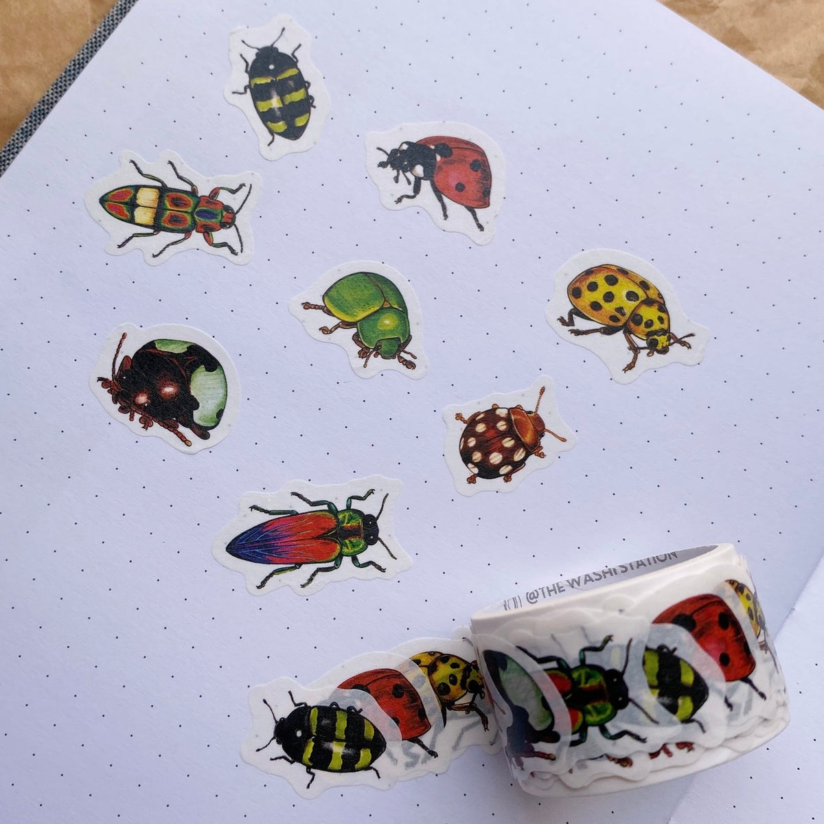 Overlap Stickers Beetles Washi Overlap Stickers – Nellita's Craft
