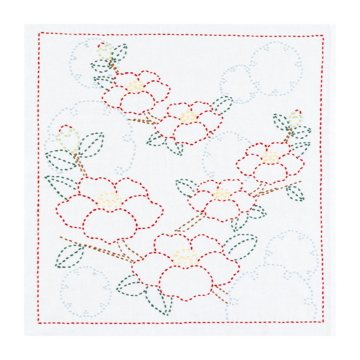 Olympus Sashiko Sampler - Camelias and Snowflakes Pattern