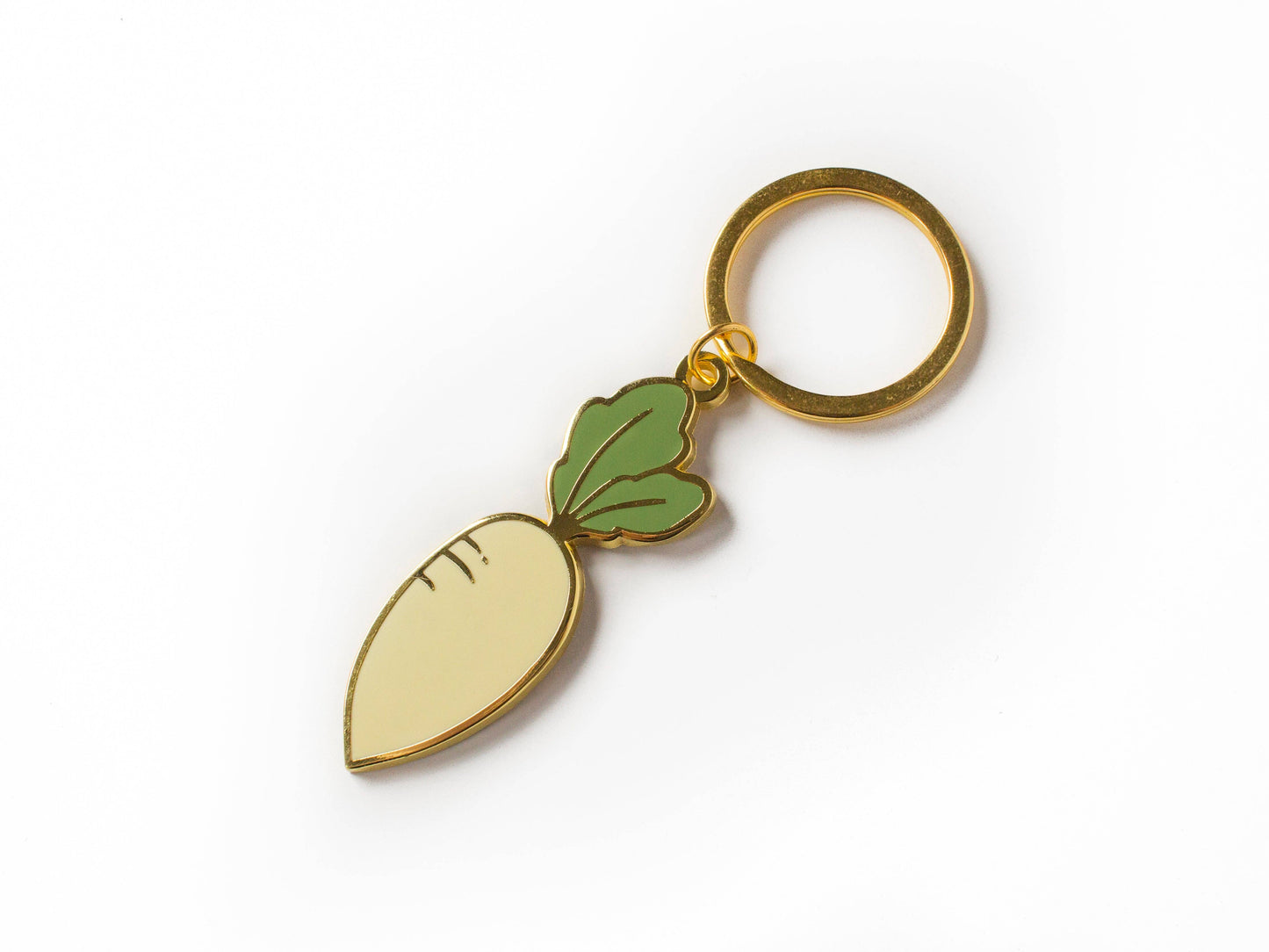 Daikon Radish Metal Keychain