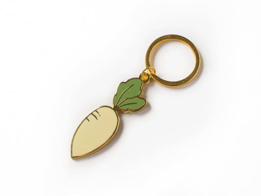 Daikon Radish Metal Keychain