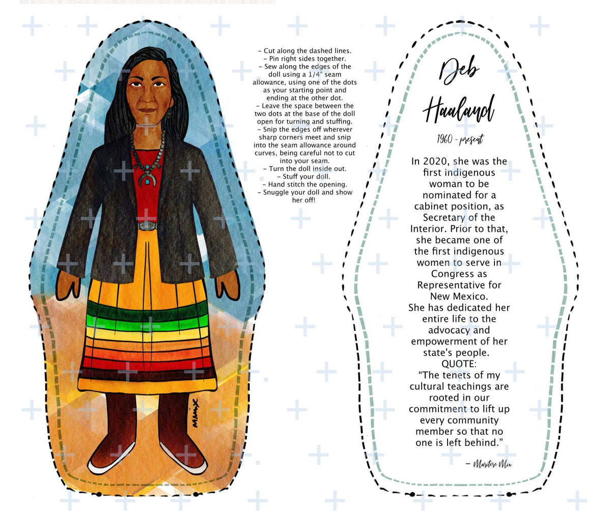 Deb Haaland Ribbon Skirt DIY Doll Fabric