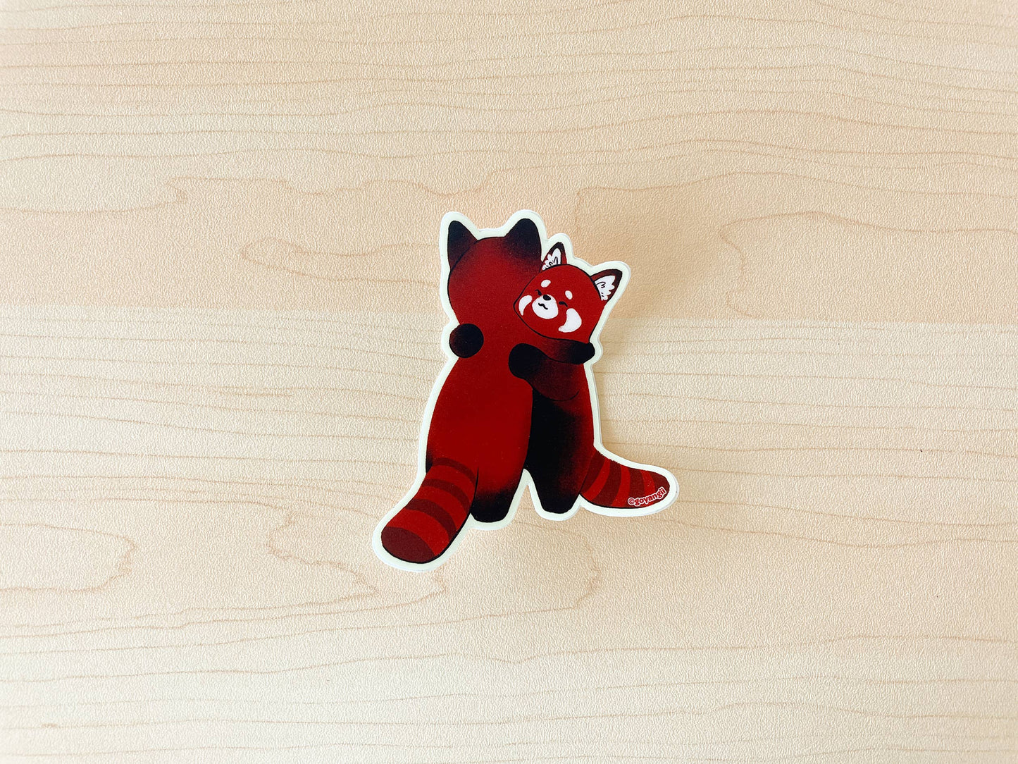 Hugging Red Pandas Waterproof Vinyl Sticker